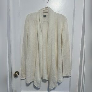 Wooden Ships Open Front Cardigan Sweater Size S/M cream Knit Mohair Wool $148